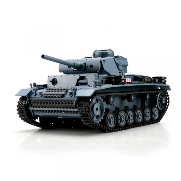 Heng Long RC Panzer PzKpfw III Ausf. L grau BB+IR (Metallketten)